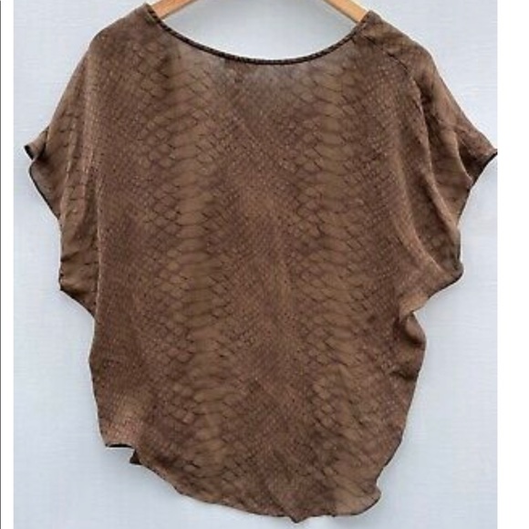 JOIE Silk Agacia Snakeskin Blouse size L - Picture 2 of 4